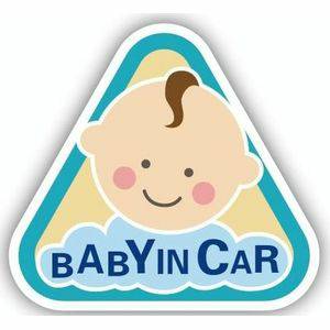 10 stuks er is een baby in de auto stickers waarschuwingsstickers stijl: CT203 baby o jongen driehoek magnetische stickers Autostickers